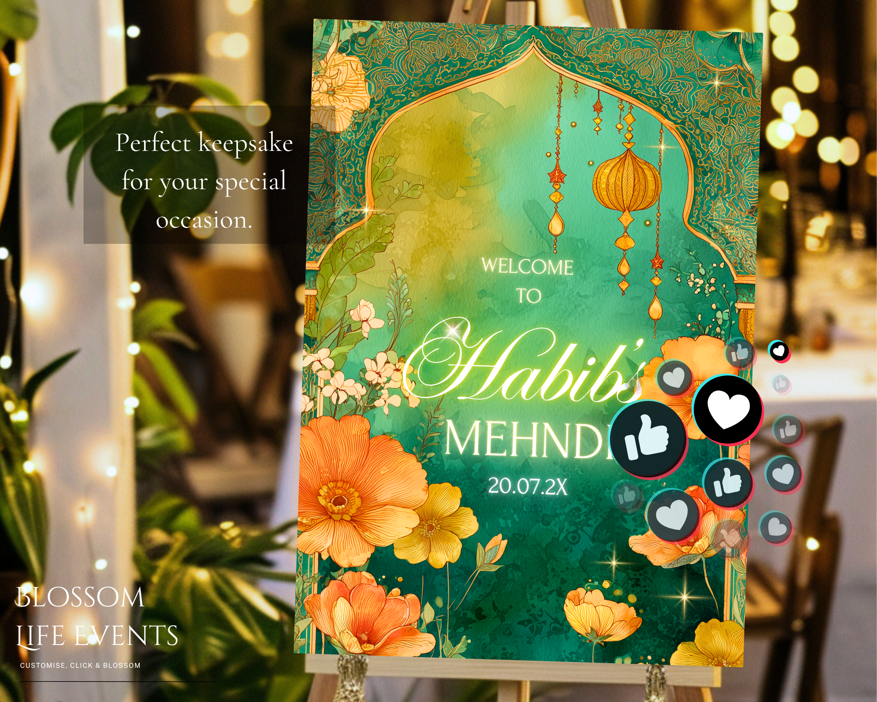 Groom’s Mehndi Board A1 Foamboard | Personalised Wedding Sign UK